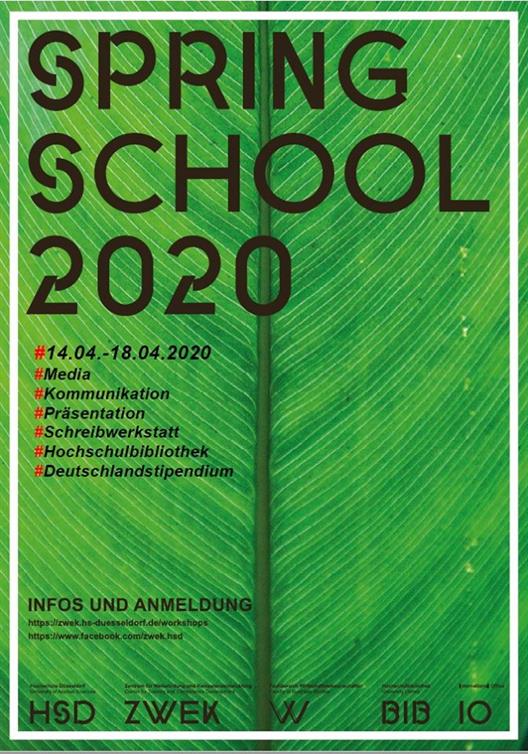 Die Anmeldungen für die Workshop-Reihe "Spring School 2020" sind nun online. 